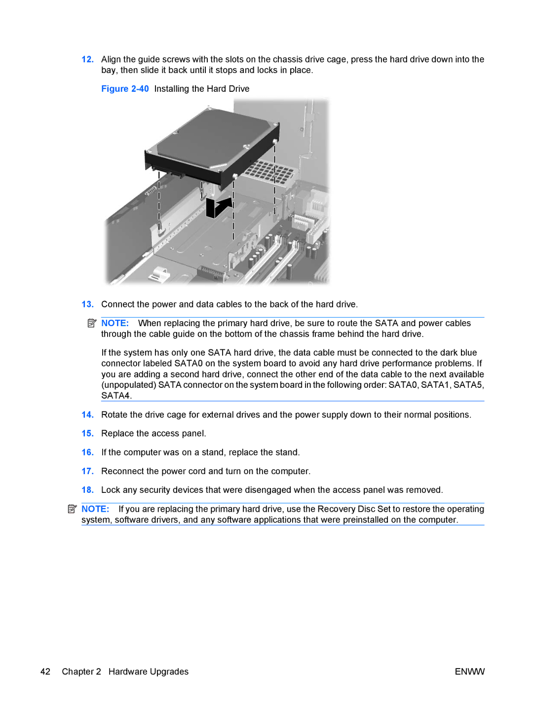 HP dc5800 manual Enww 