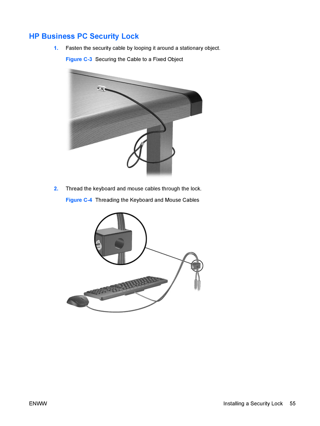 HP dc5800 manual HP Business PC Security Lock 