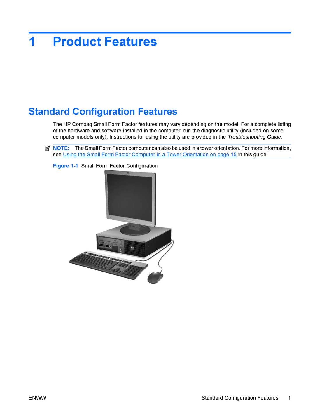 HP dc5800 manual Product Features, Standard Configuration Features 