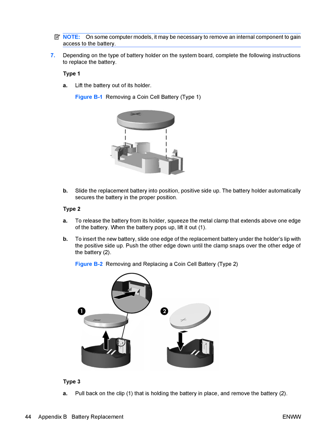 HP dc5800 manual Type 