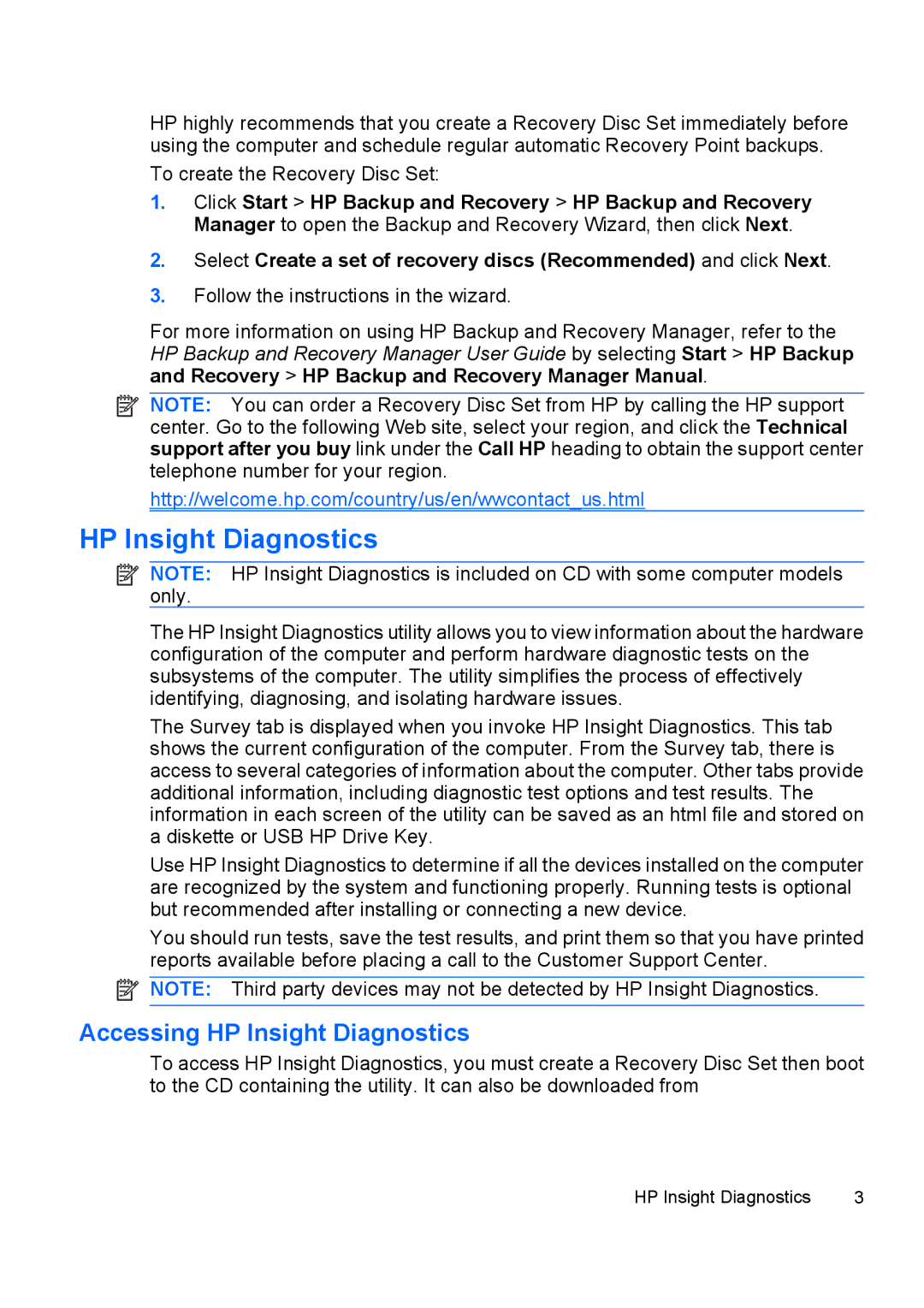 HP dc5800 manual Accessing HP Insight Diagnostics 