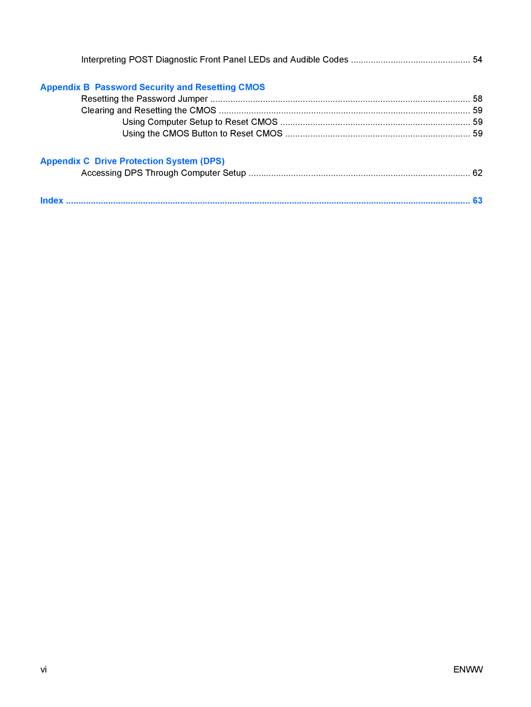 HP dc5850 manual Appendix B Password Security and Resetting Cmos, Accessing DPS Through Computer Setup 