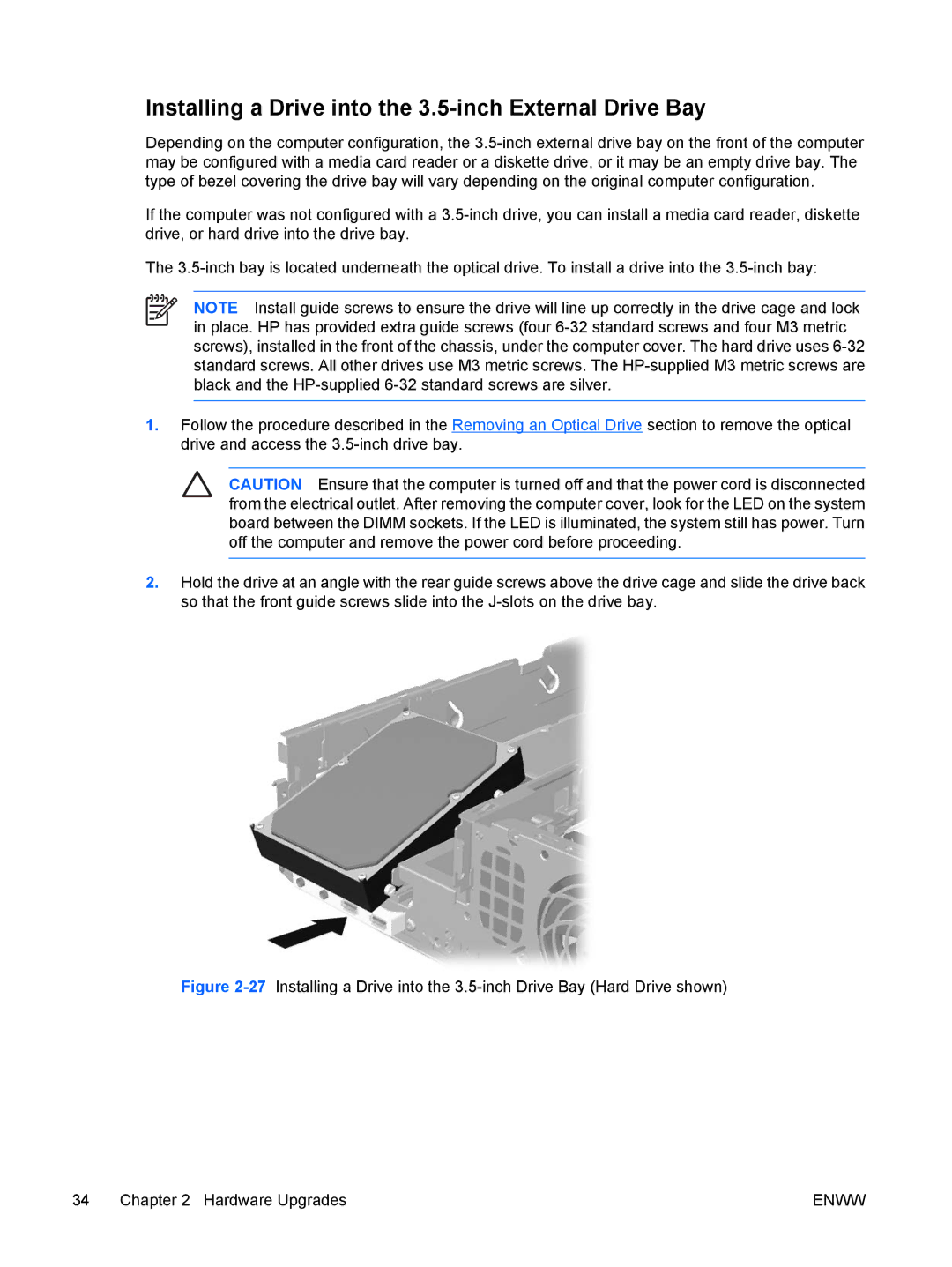 HP dc72 Client manual Installing a Drive into the 3.5-inch External Drive Bay 