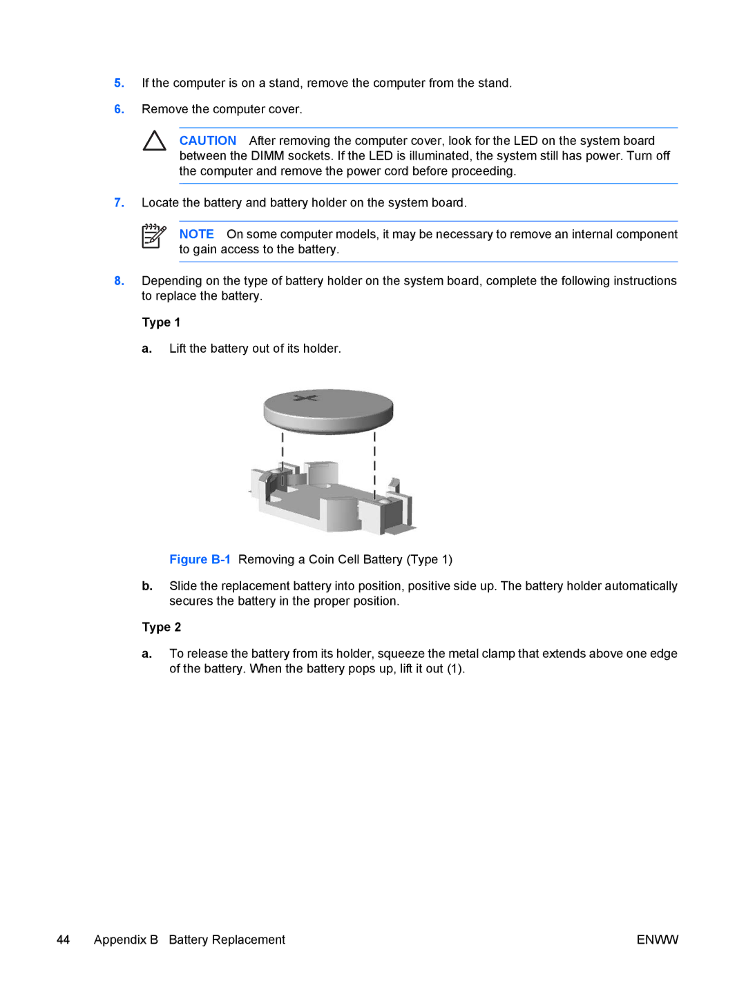 HP dc72 Client manual Type 