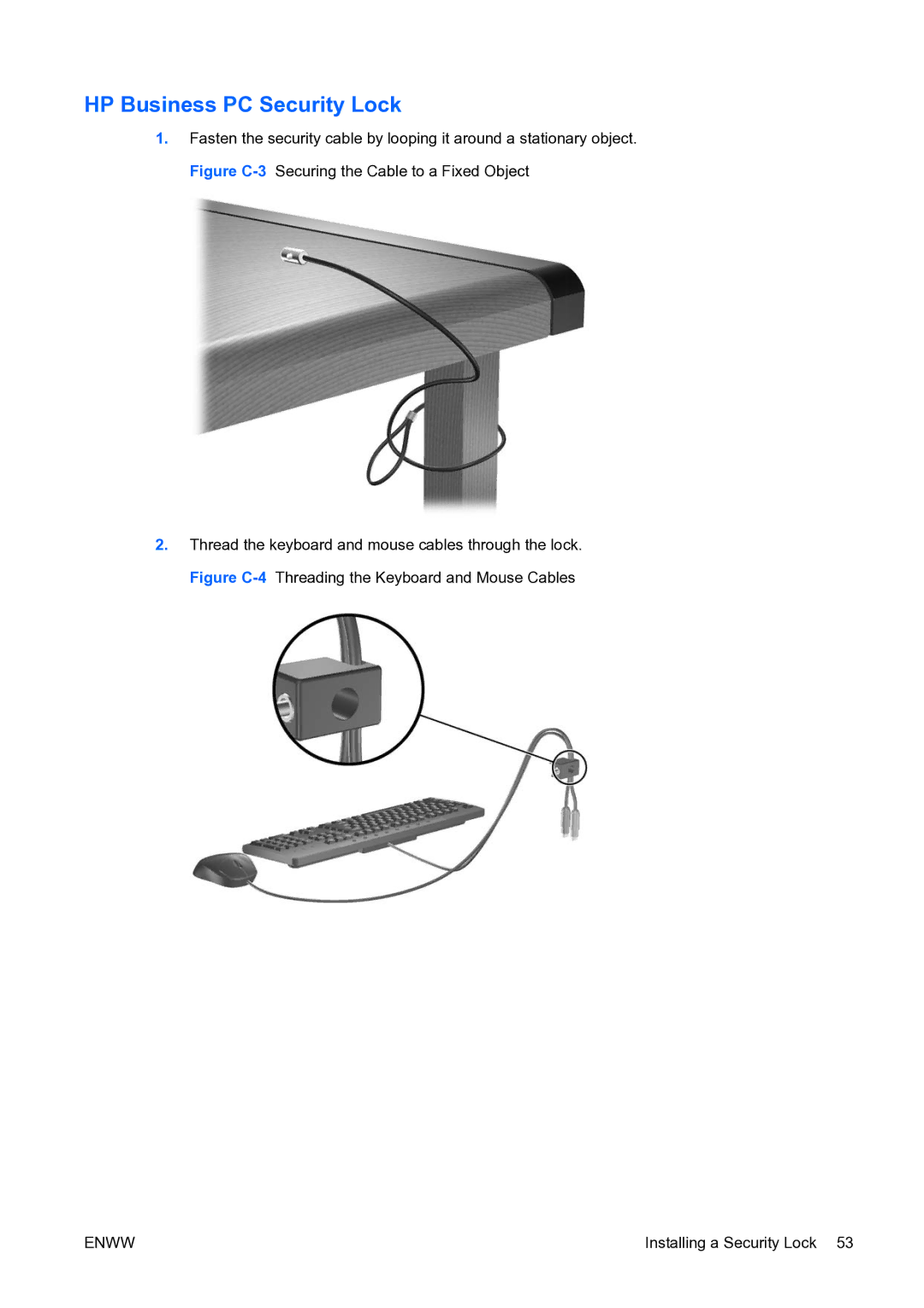 HP dc73 Blade Client manual HP Business PC Security Lock 