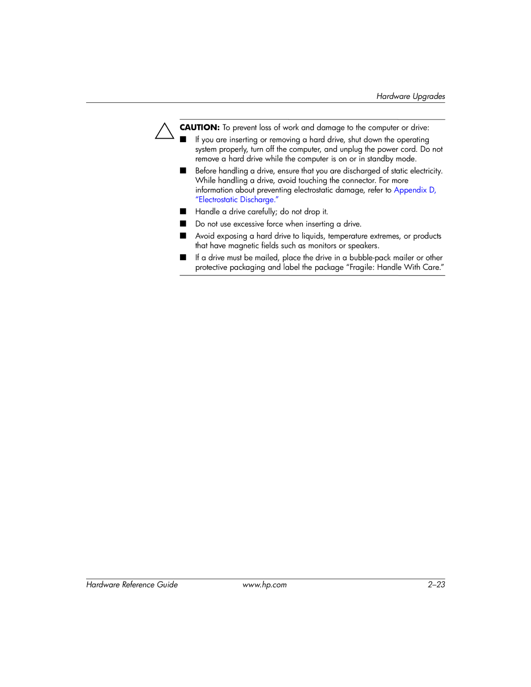 HP dc7600 tower manual Hardware Upgrades 