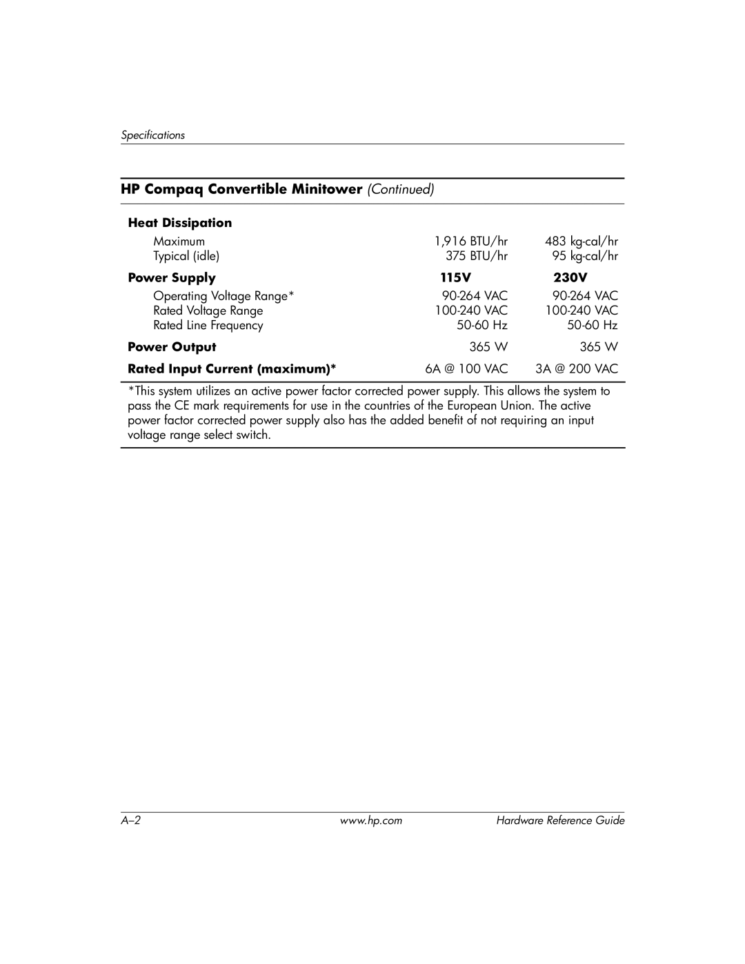 HP dc7600 tower manual Heat Dissipation 