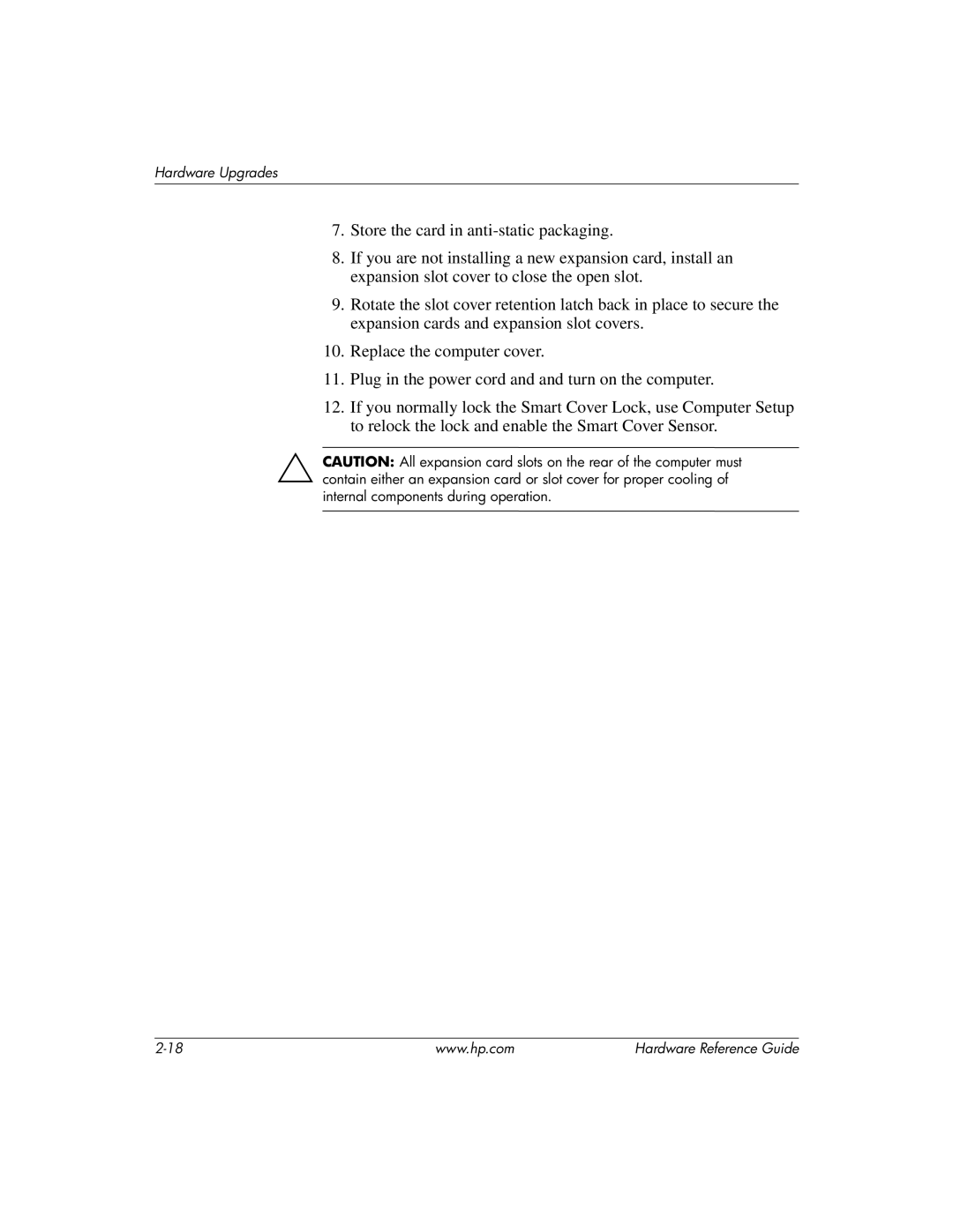 HP dc7600 manual Hardware Upgrades 