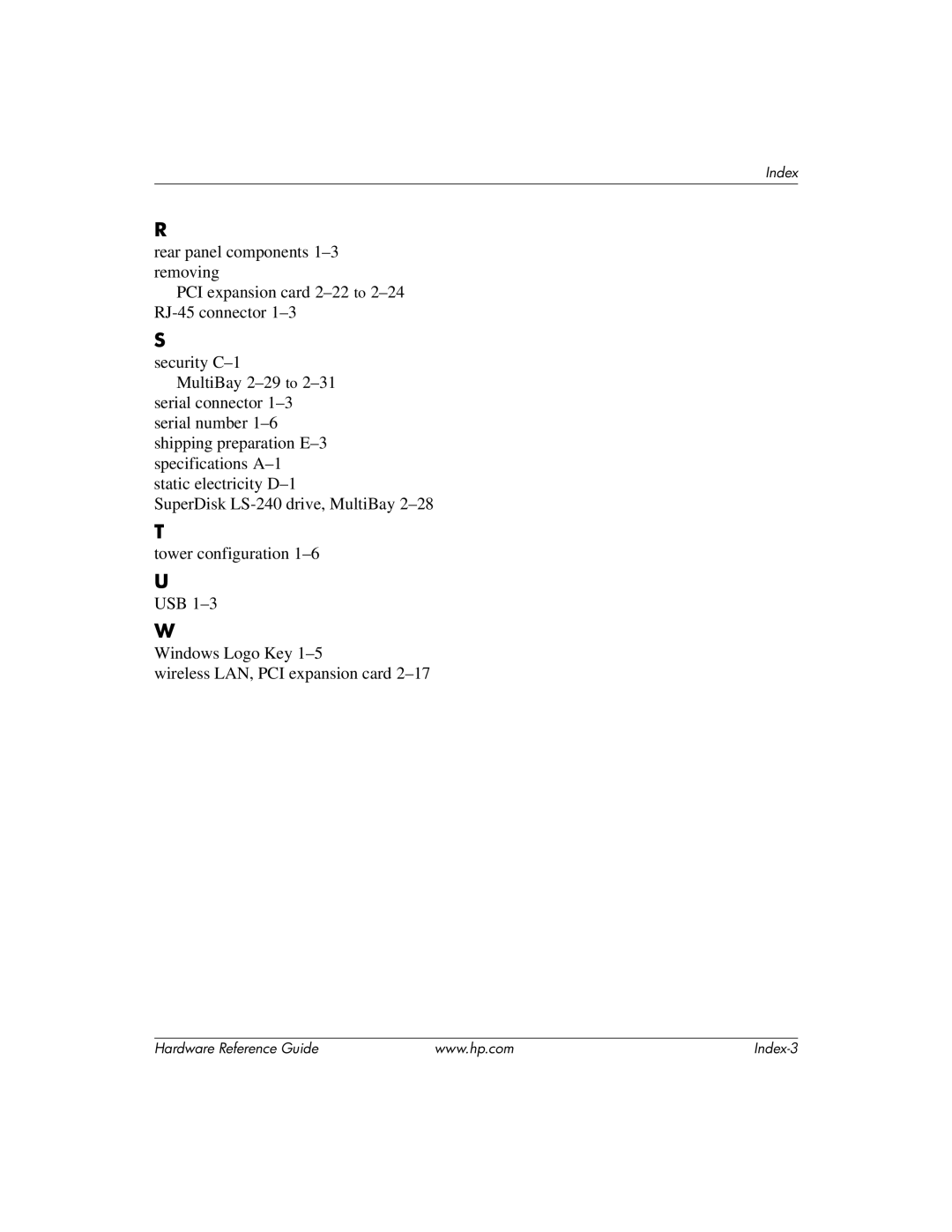 HP dc7600 manual Index-3 