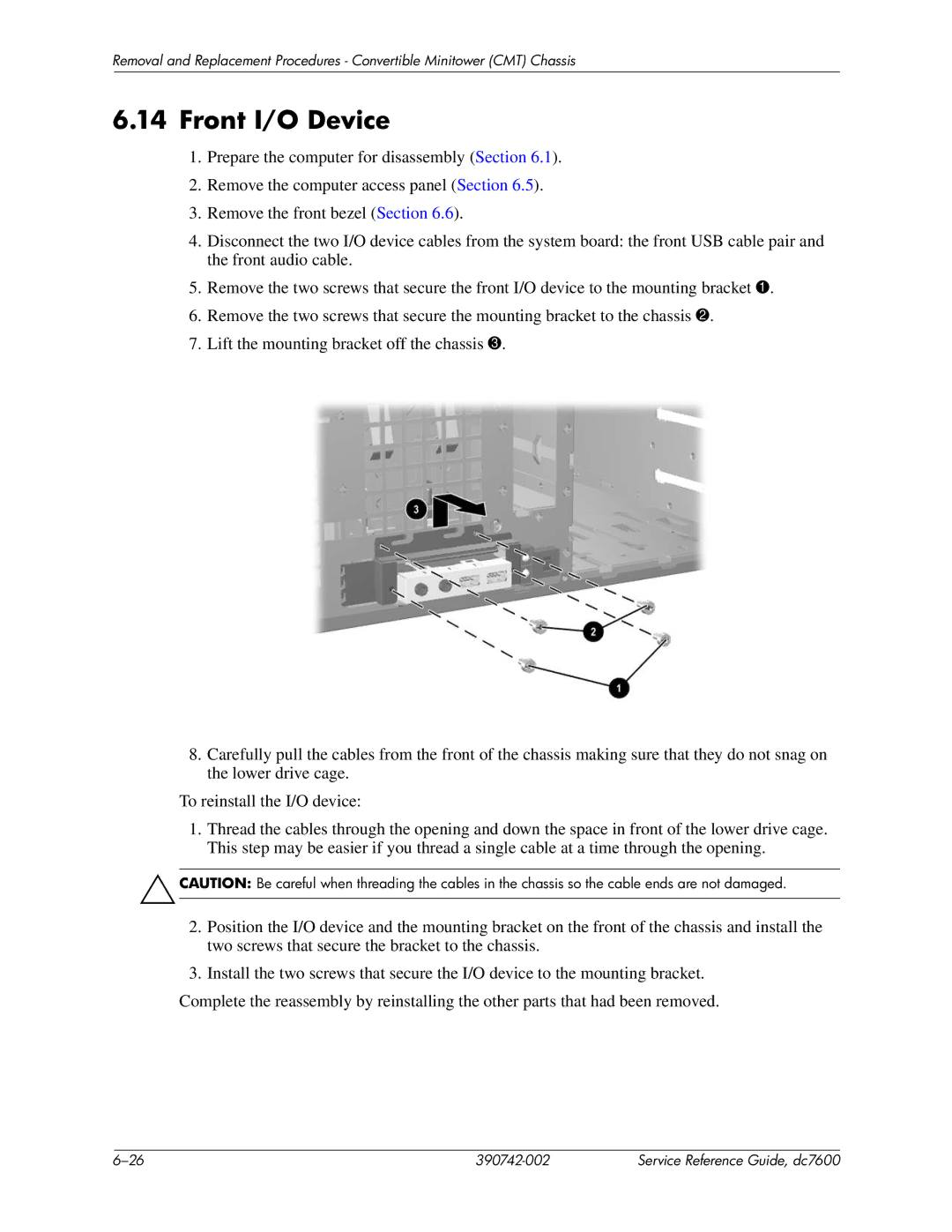 HP dc7608 manual Front I/O Device 