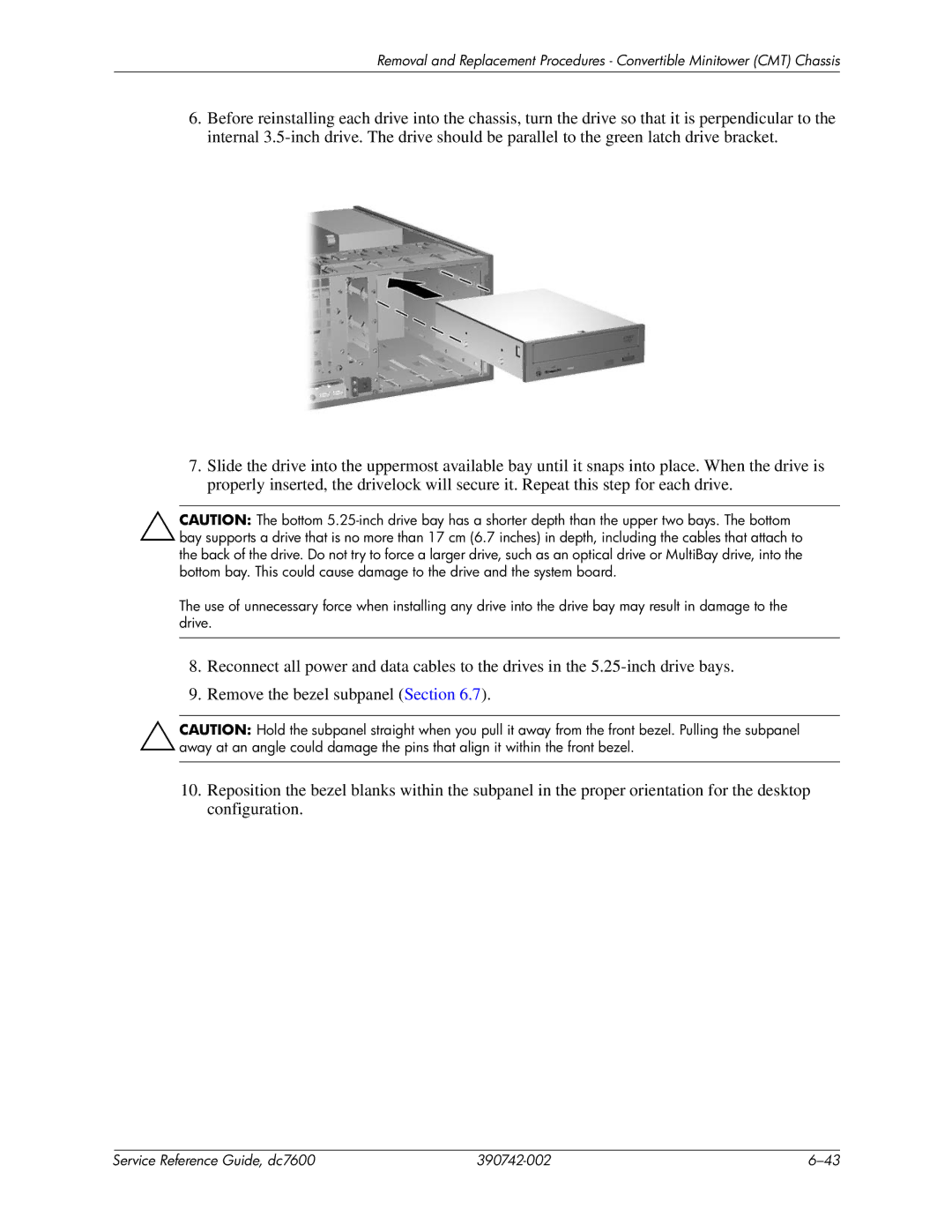 HP dc7608 manual Service Reference Guide, dc7600 390742-002 