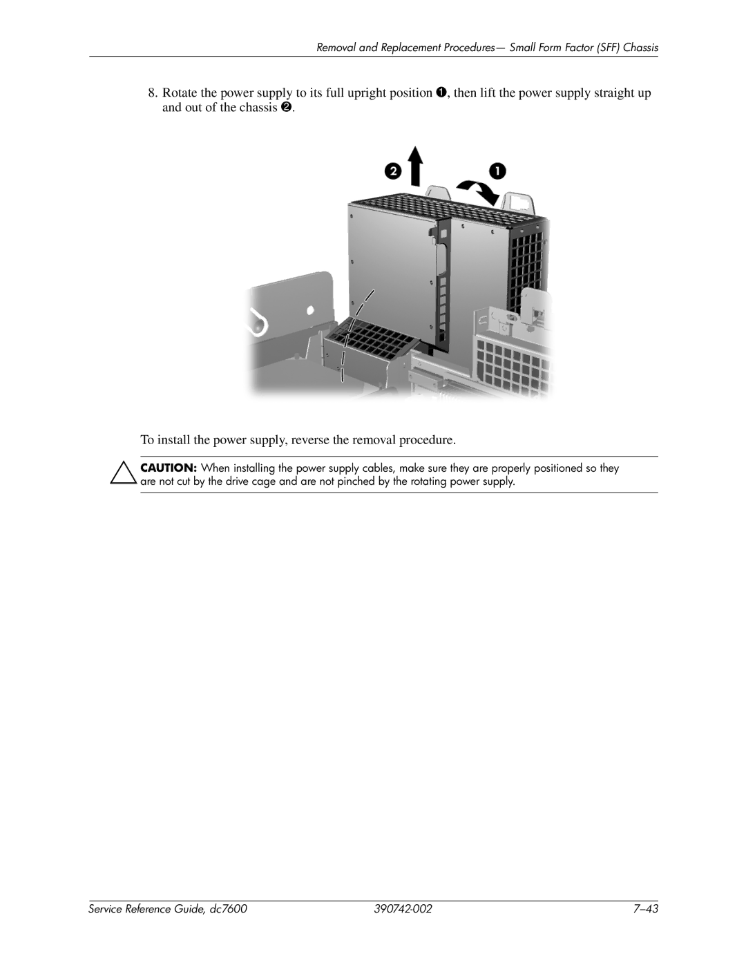 HP dc7608 manual Service Reference Guide, dc7600 390742-002 