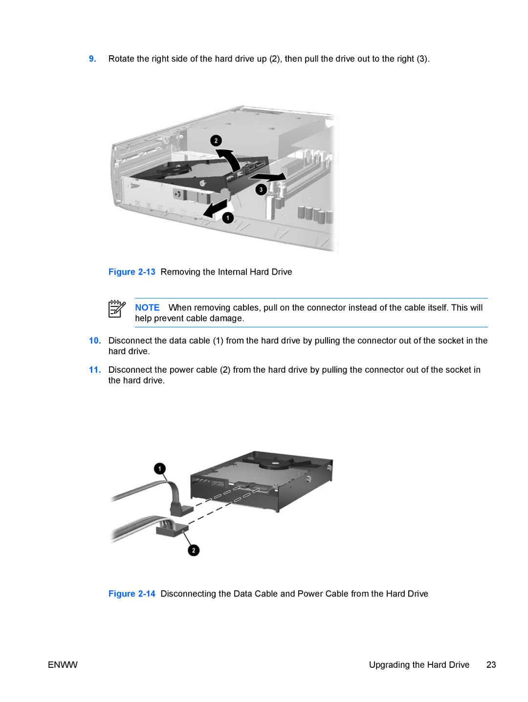 HP dc7700 manual Upgrading the Hard Drive 