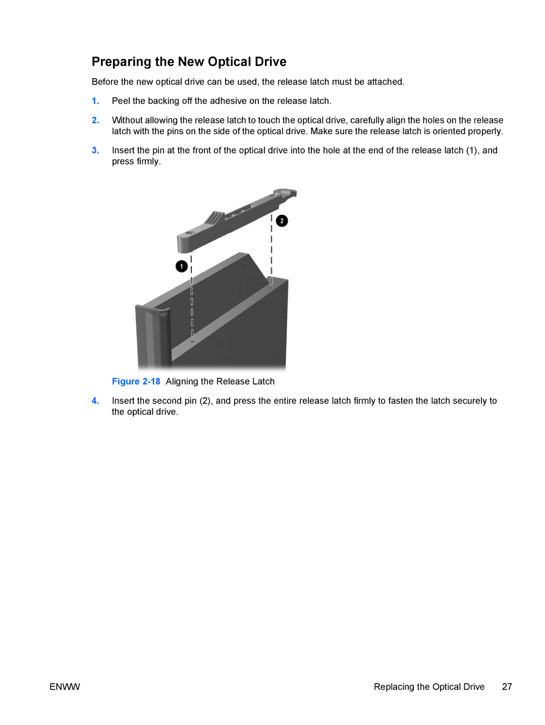 HP dc7700 manual Preparing the New Optical Drive 