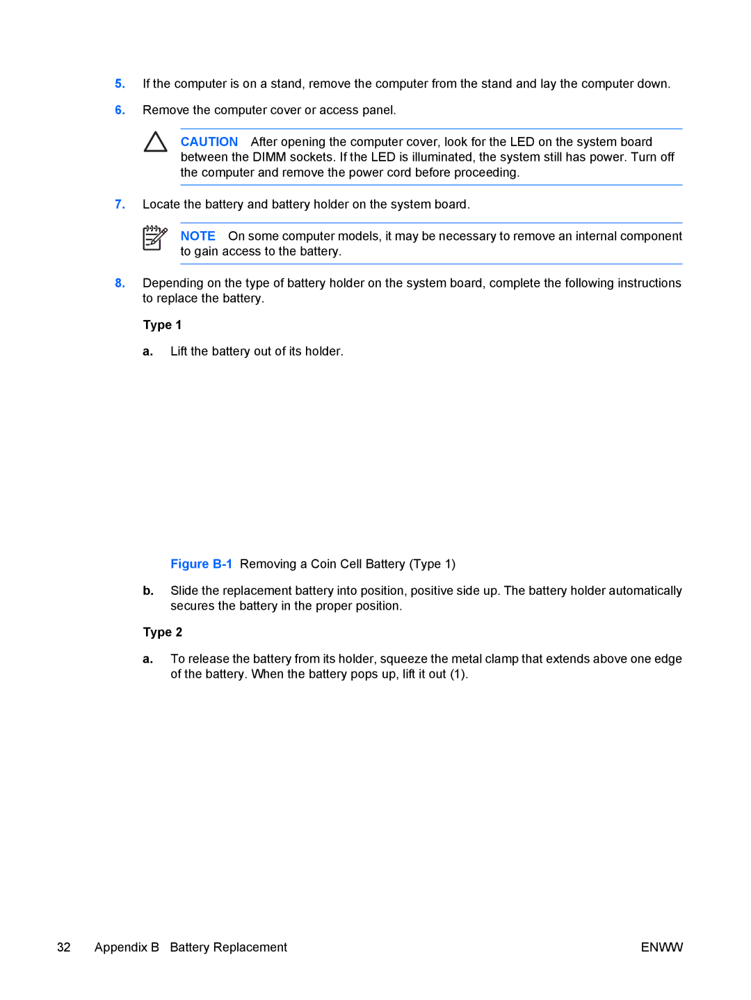 HP dc7700 manual Type 