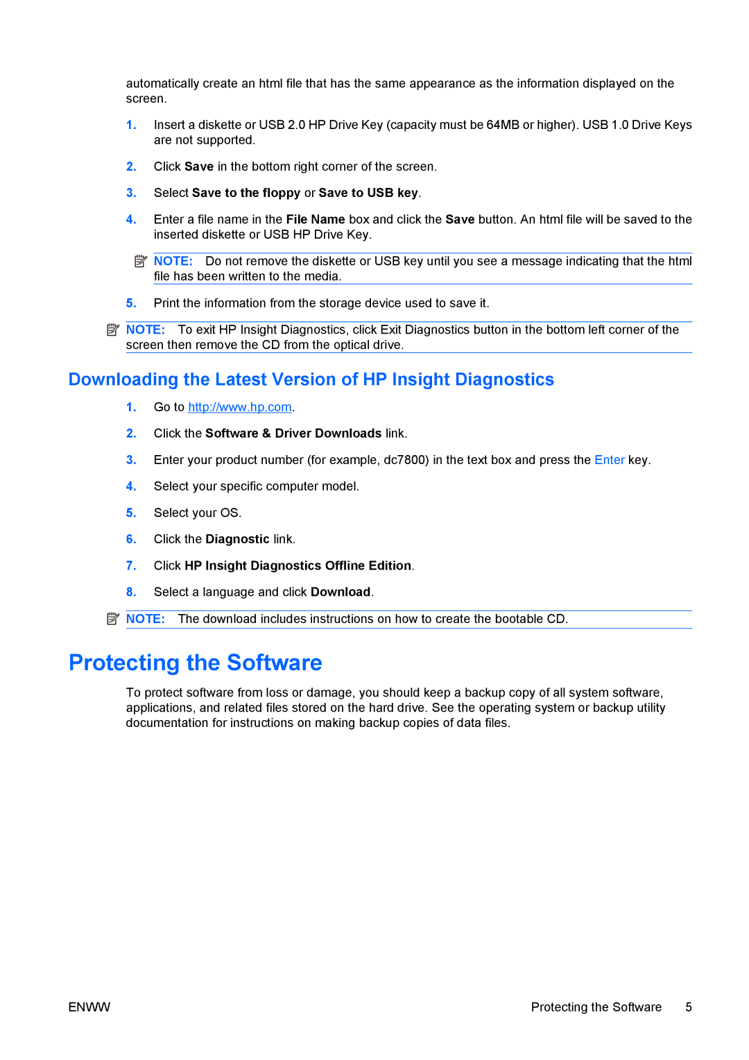 HP dc7800 tower manual Protecting the Software, Select a language and click Download 