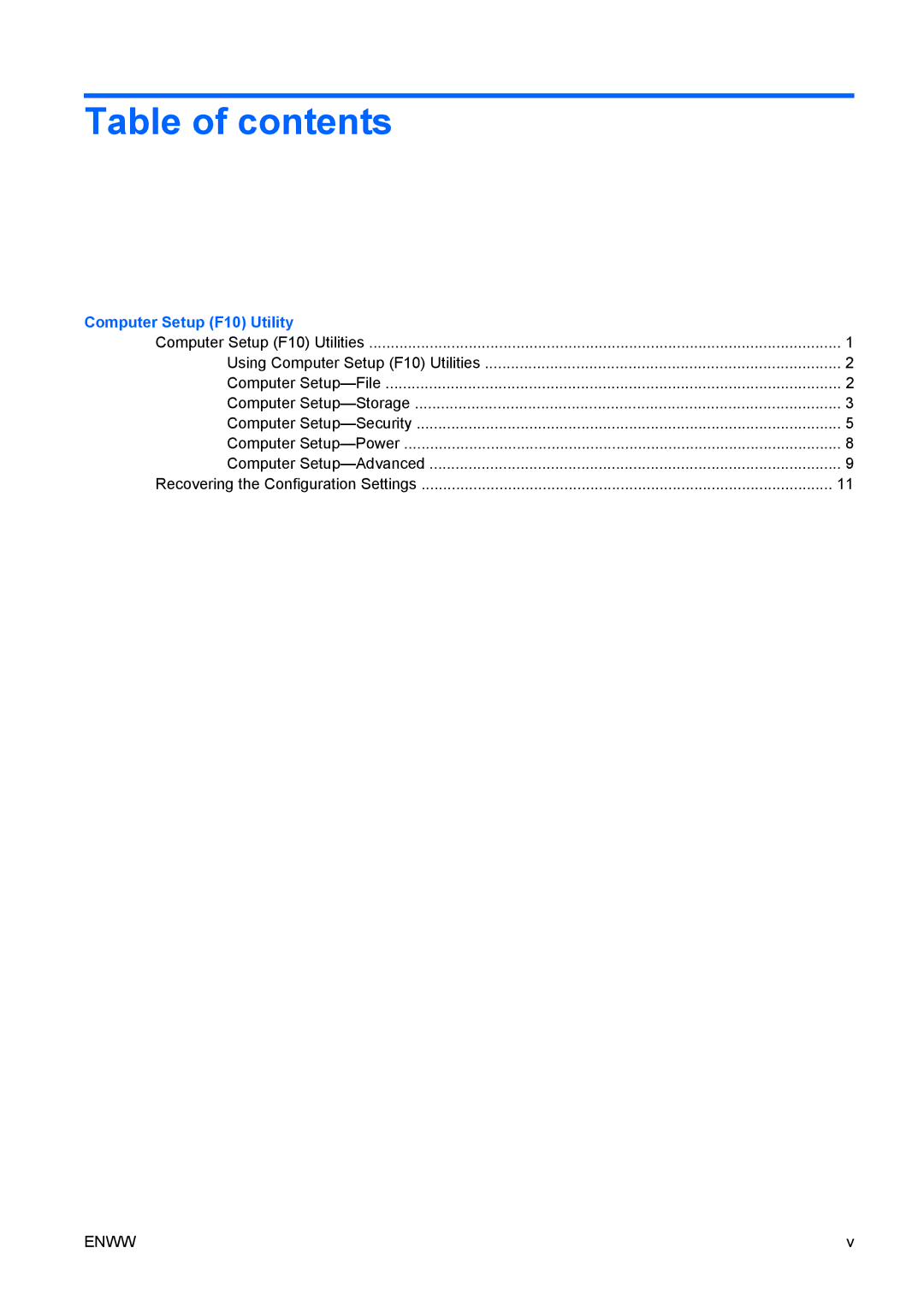 HP dc7800 tower manual Table of contents 