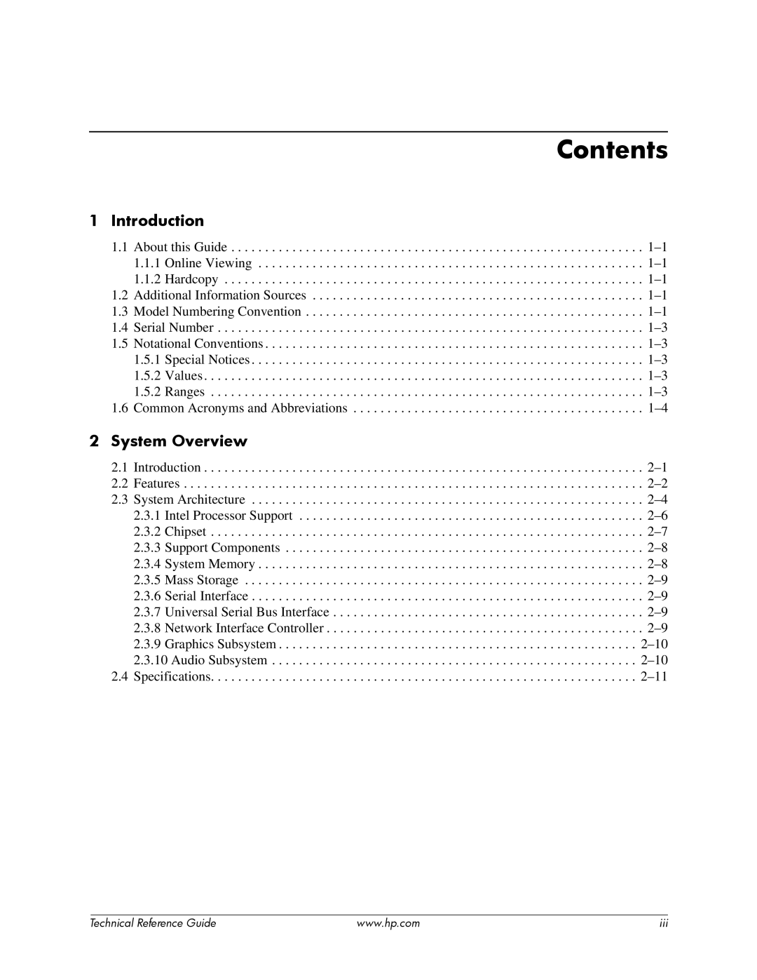 HP dc7800 tower manual Contents 