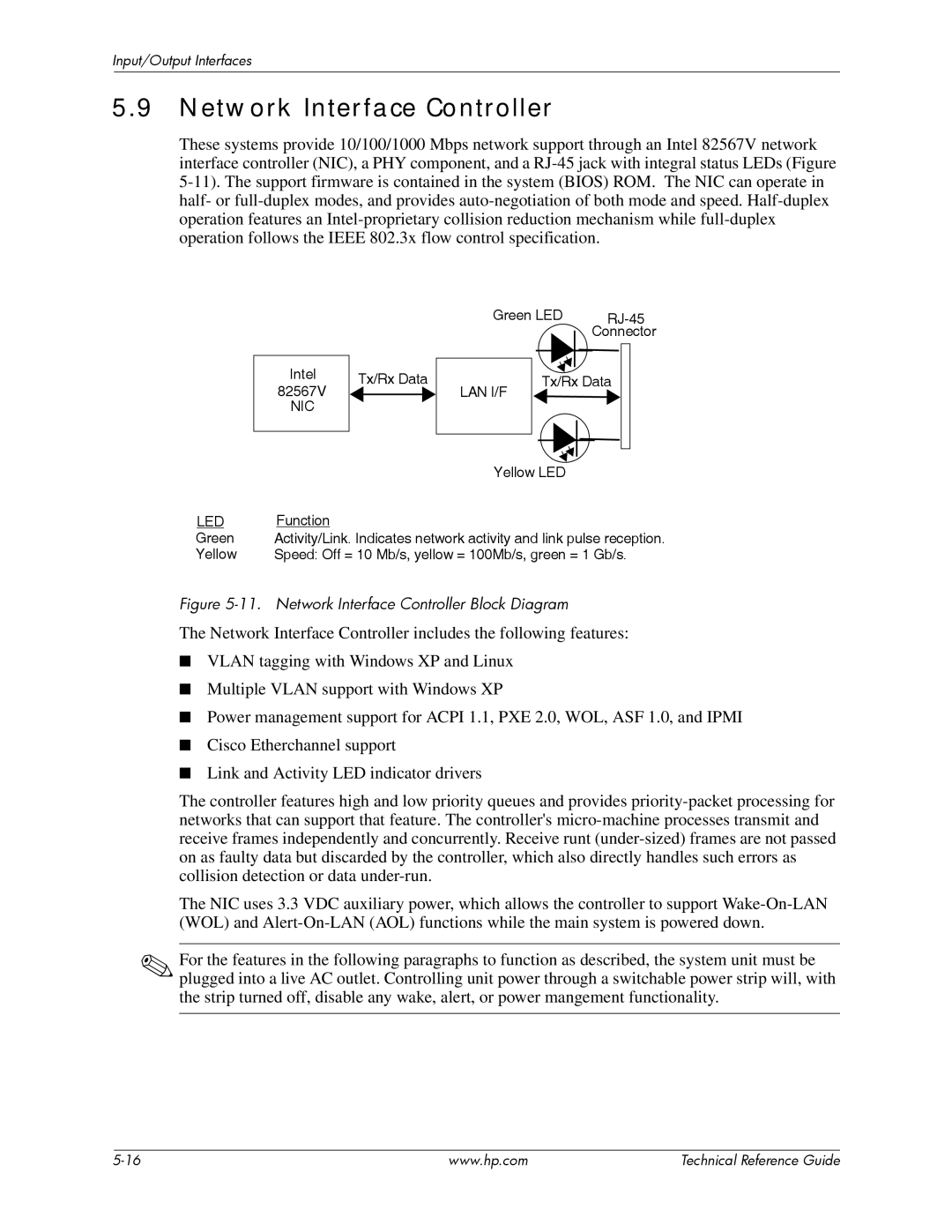 HP dc7800 tower manual Network Interface Controller, Lan I/F Nic 