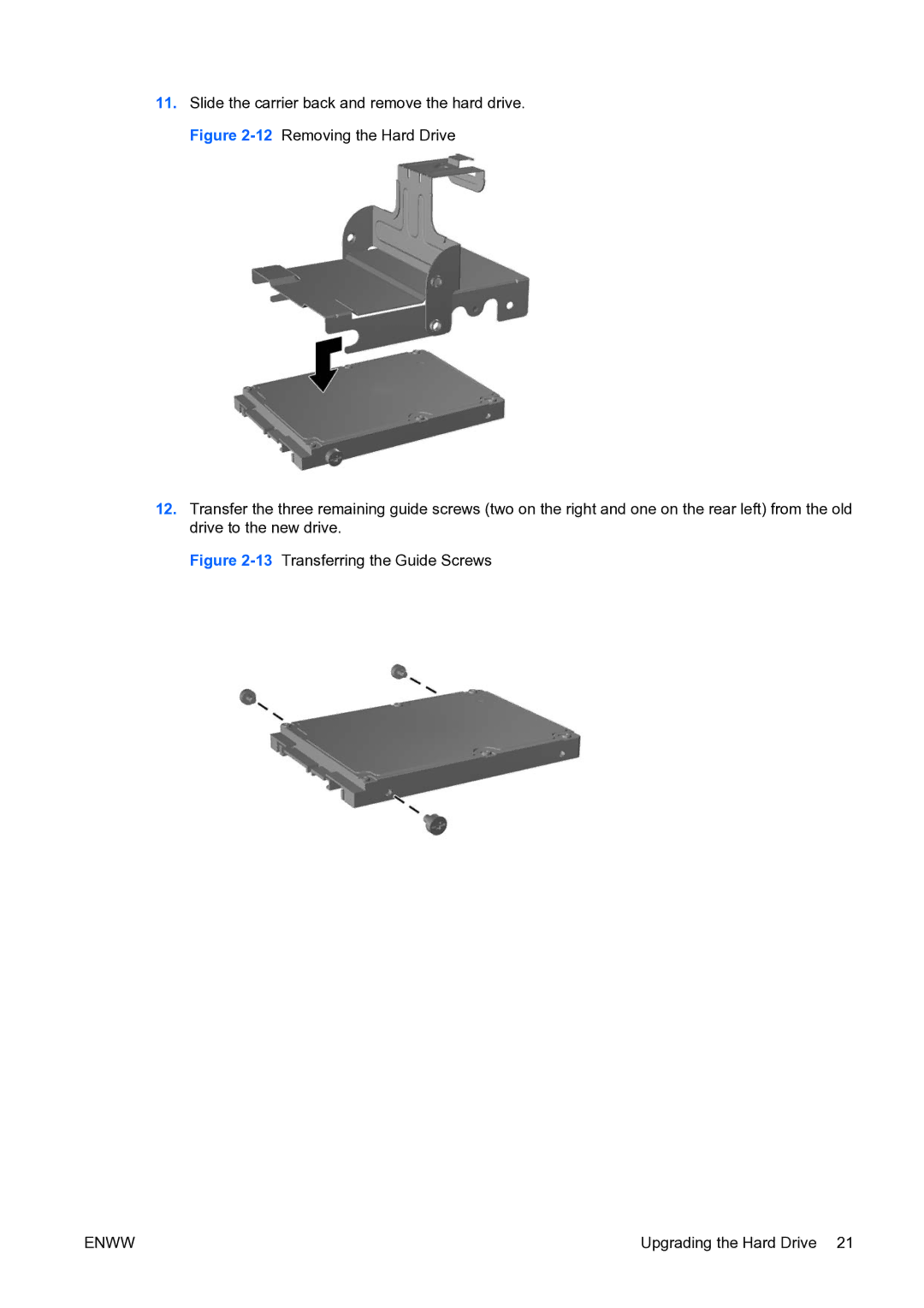 HP dc7800 manual 13Transferring the Guide Screws 