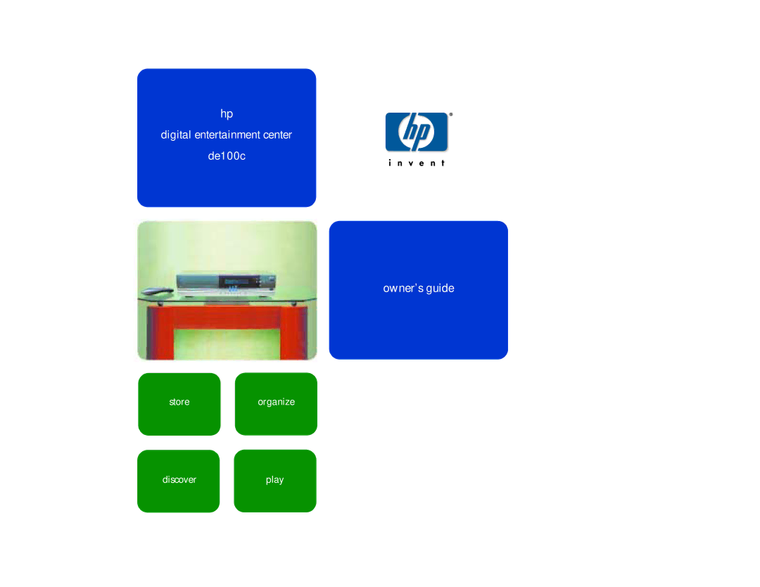 HP de100c manual Storeorganize Discoverplay 