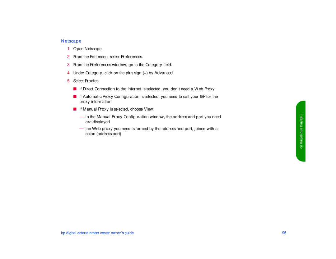 HP de100c manual Netscape 