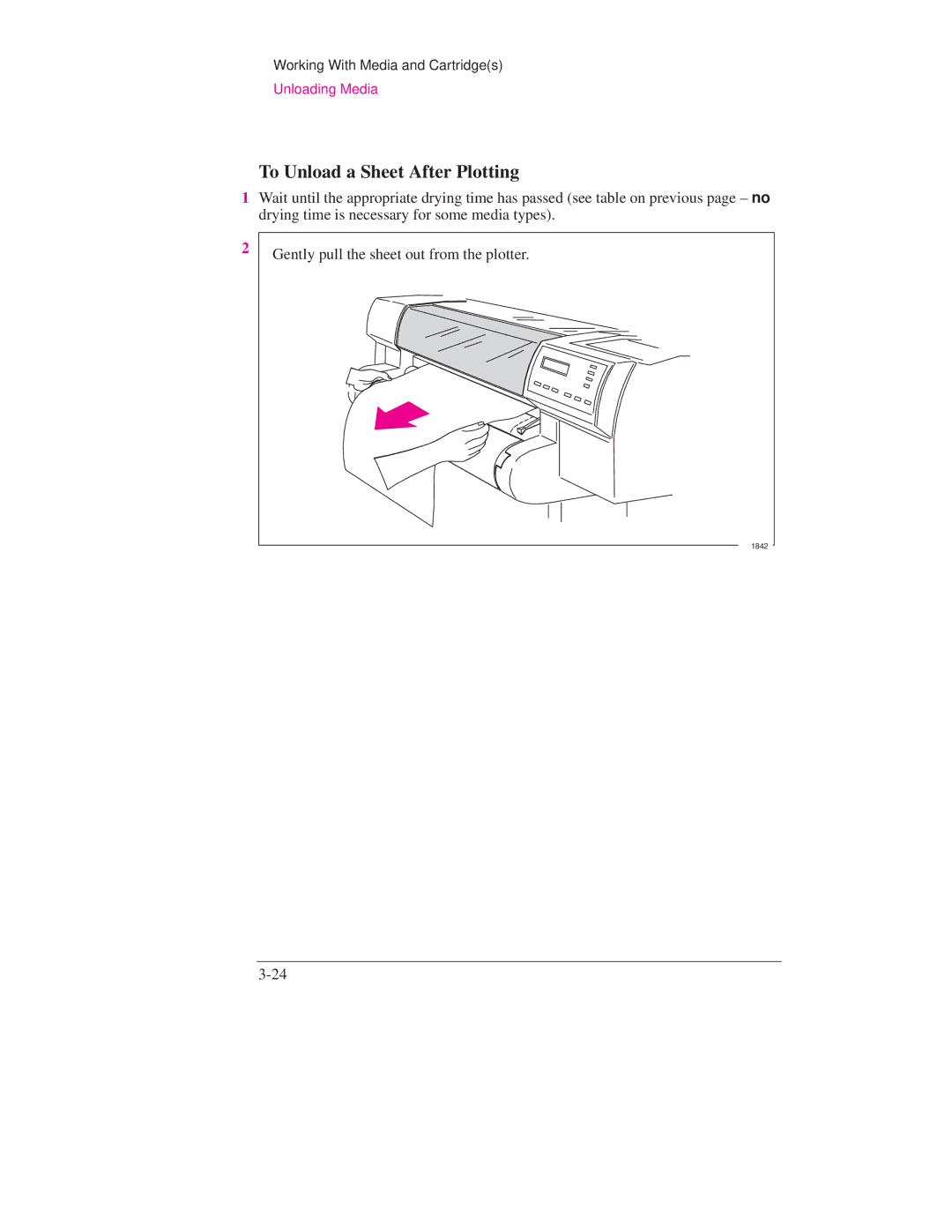 HP Design Jet Plotter 700, Design Jet Plotter 750C Plus manual To Unload a Sheet After Plotting 