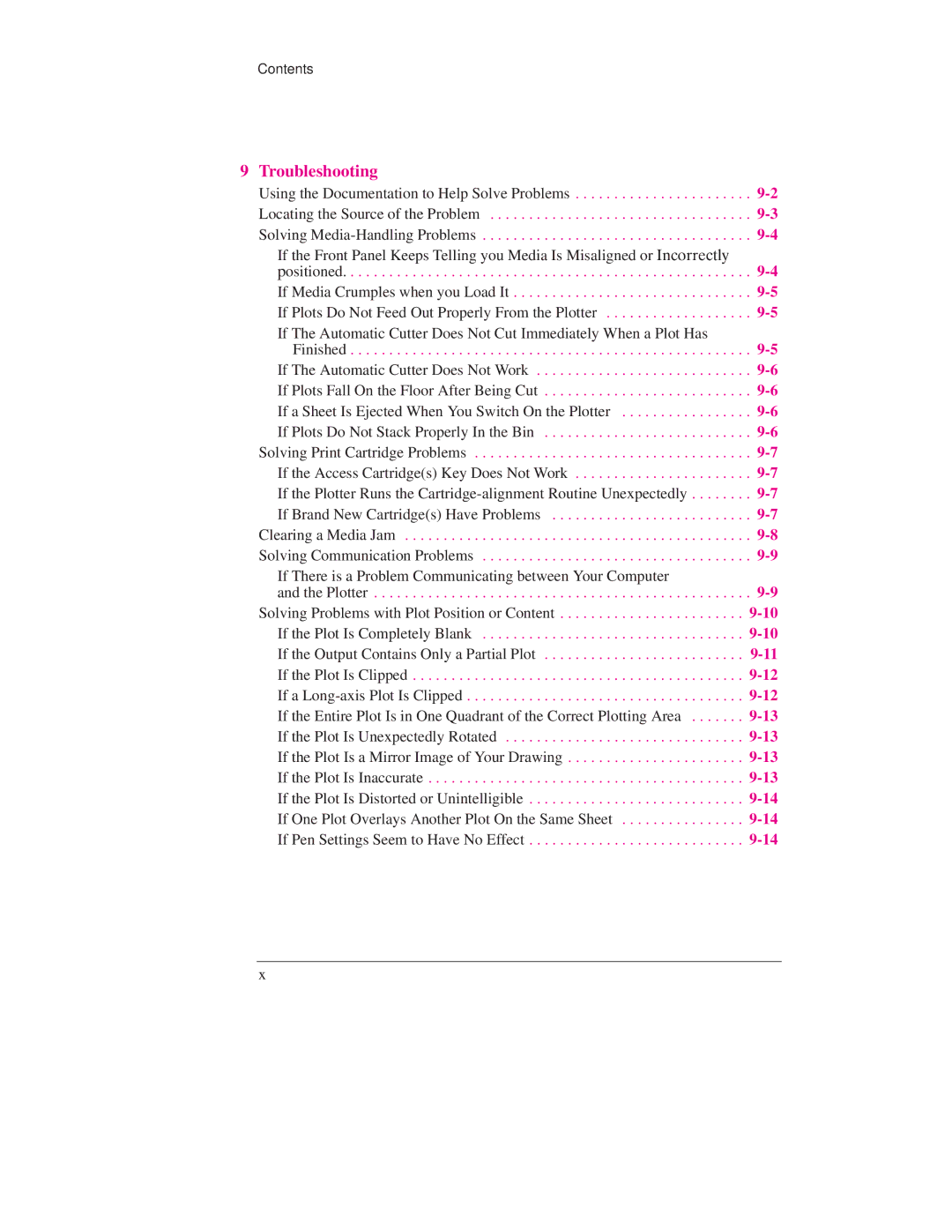 HP Design Jet Plotter 700 Using the Documentation to Help Solve Problems, Solving Problems with Plot Position or Content 