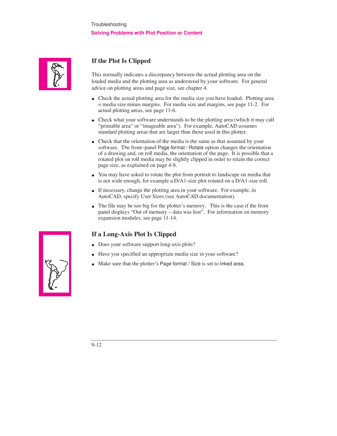 HP Design Jet Plotter 700, Design Jet Plotter 750C Plus manual If the Plot Is Clipped, If a Long-Axis Plot Is Clipped 