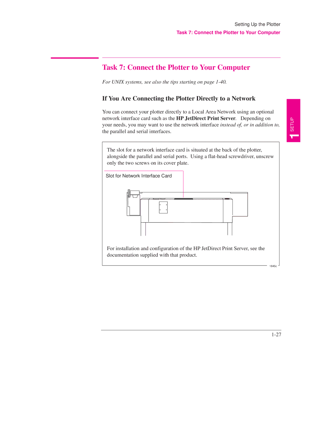 HP Design Jet Plotter 750C Plus, Design Jet Plotter 700 manual Task 7 Connect the Plotter to Your Computer 