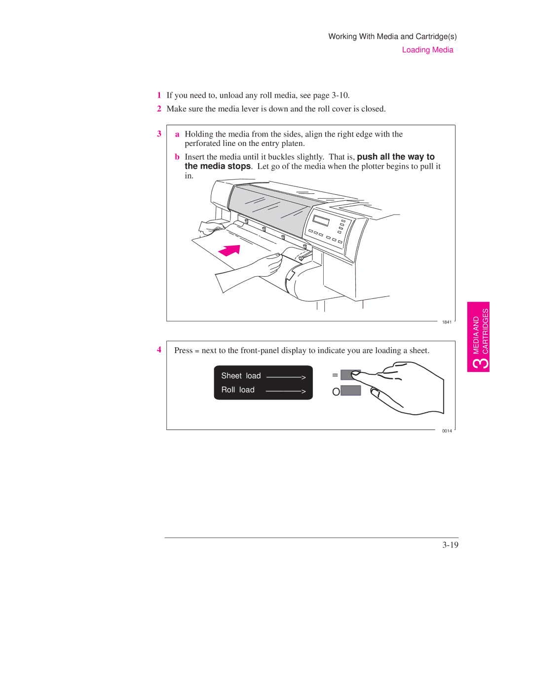 HP Design Jet Plotter 750C Plus, Design Jet Plotter 700 manual Sheet load ±±±±±±±± Roll load 