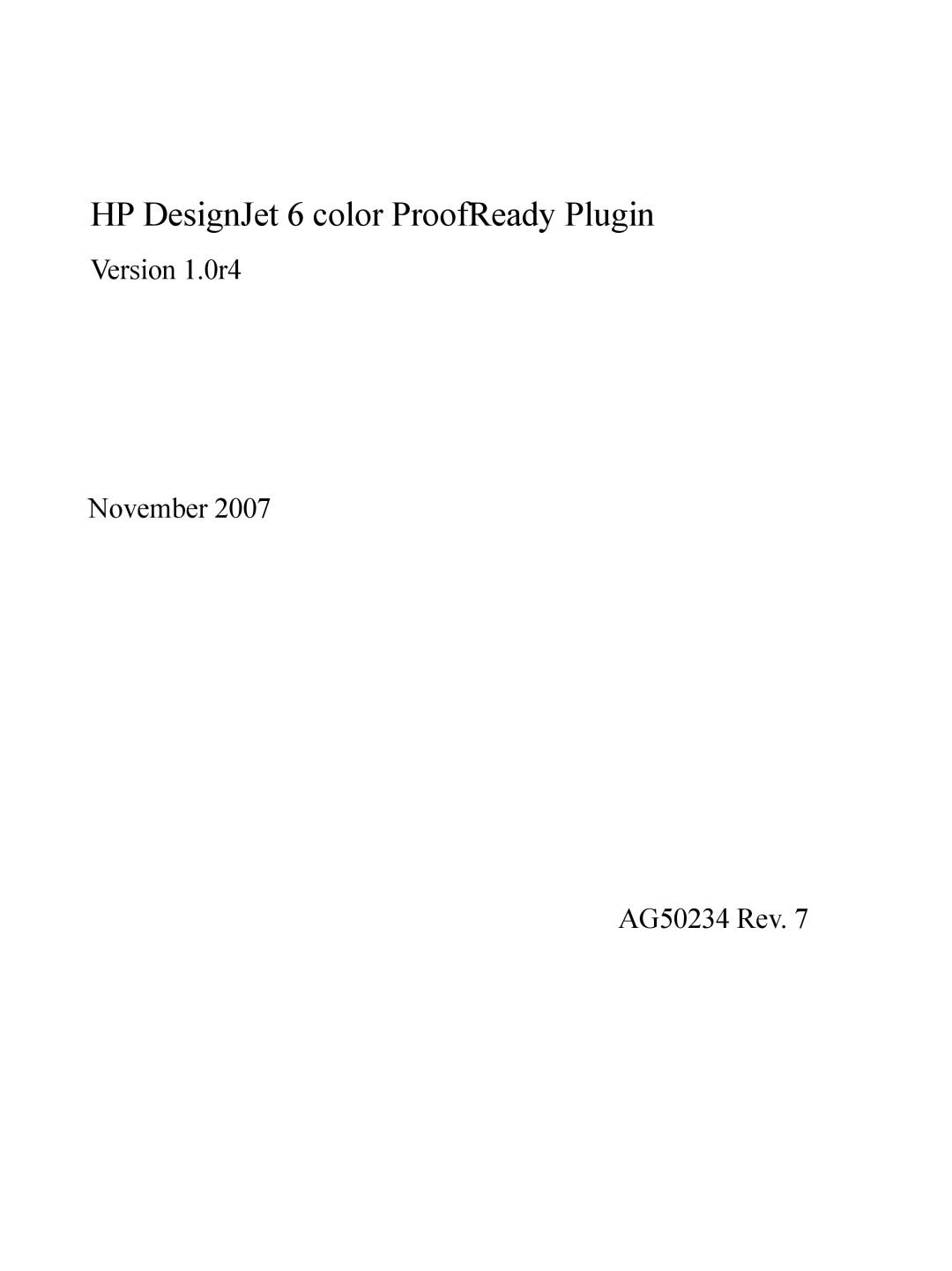 HP Designget AG5234 Rev. 7 manual HP DesignJet 6 color ProofReady Plugin 