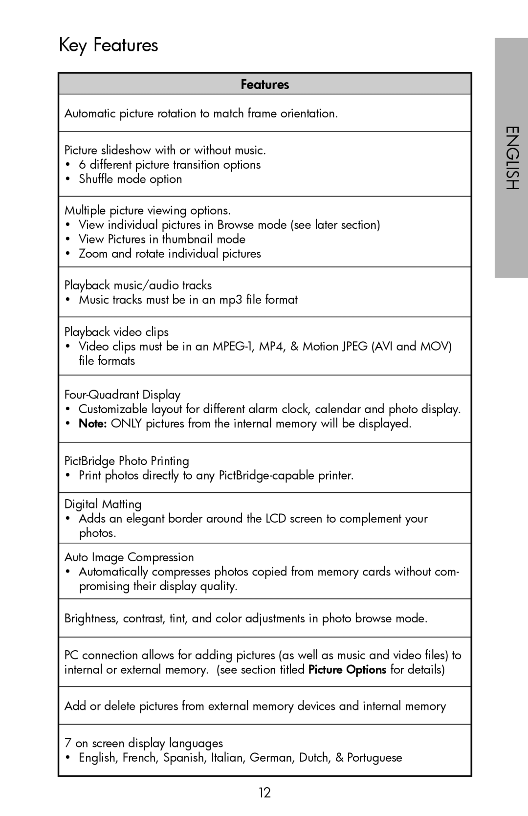 HP DF1000, DF720, DF780 manual Key Features 