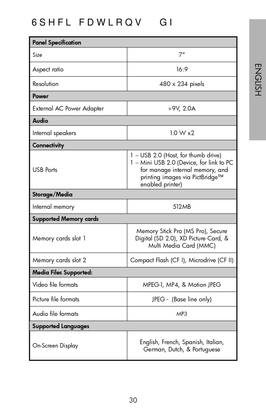 HP DF1000, DF720, DF780 manual Specifications df720 