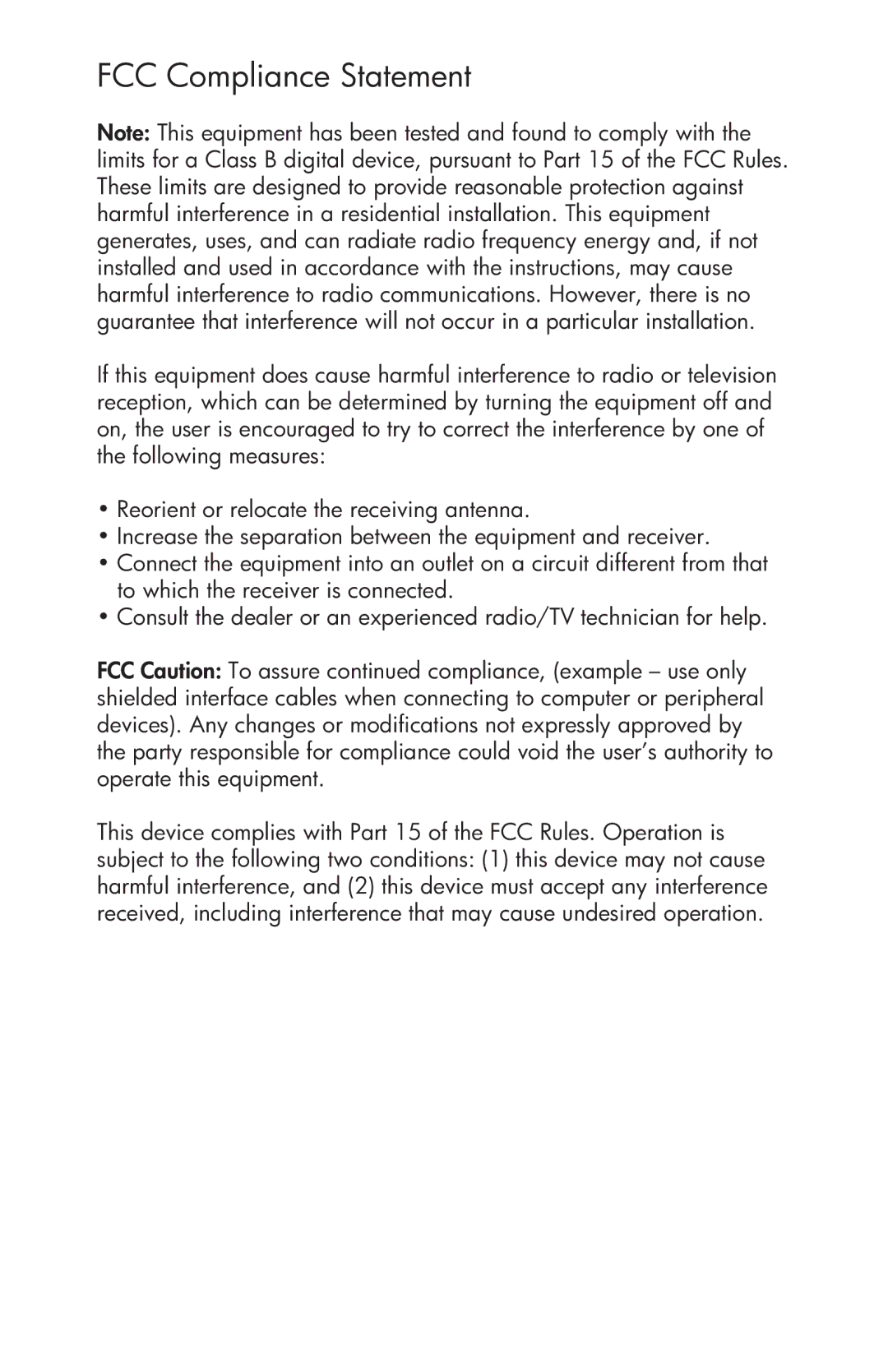 HP df750 manual FCC Compliance Statement 