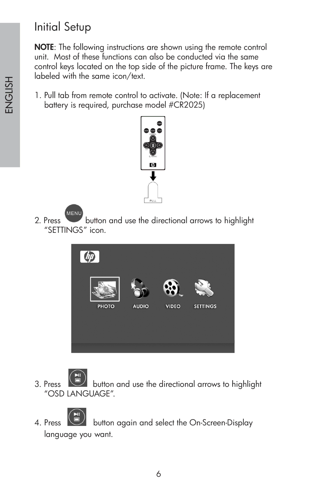 HP df750 manual Initial Setup 