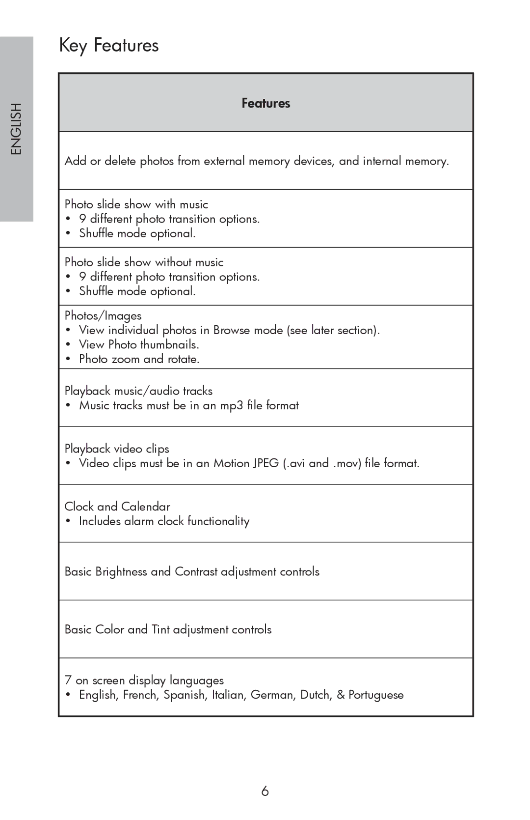 HP DF800 manual Key Features 