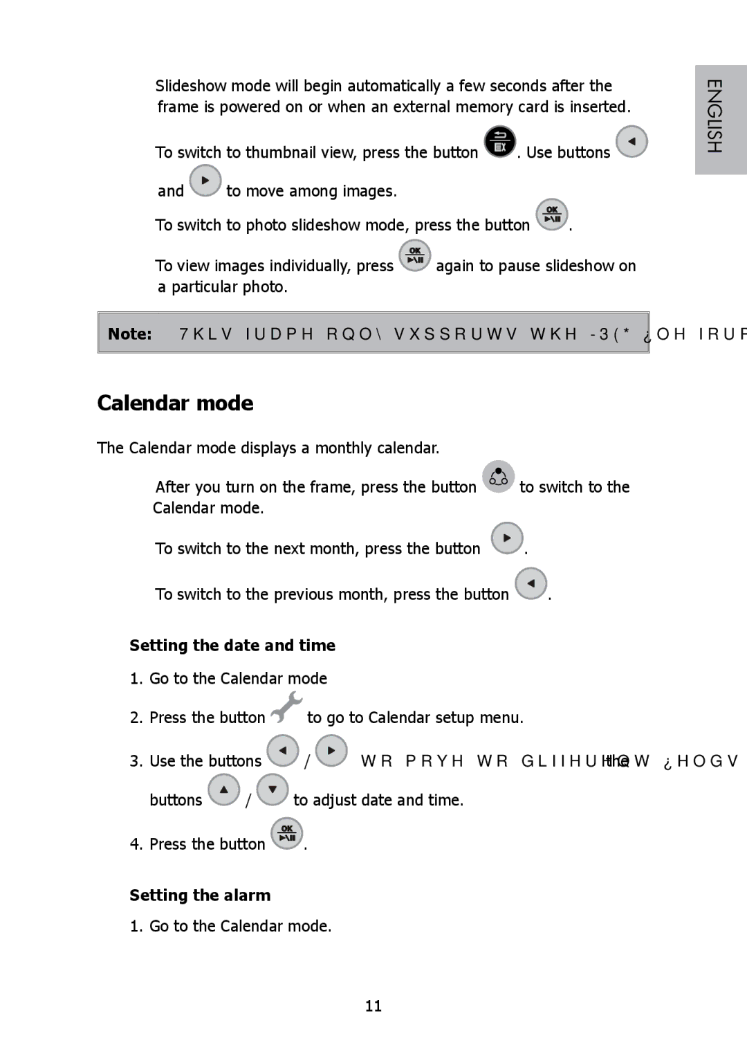 HP DF808 manual Calendar mode, Setting the date and time, Setting the alarm 