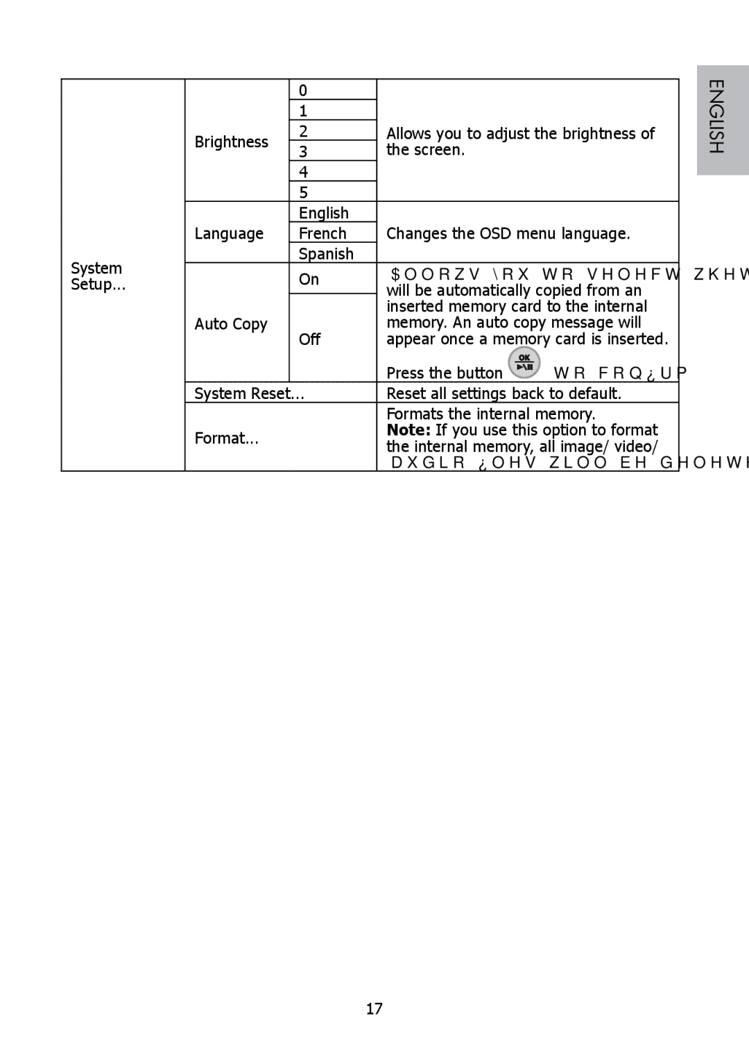 HP DF808 manual Reset all settings back to default 