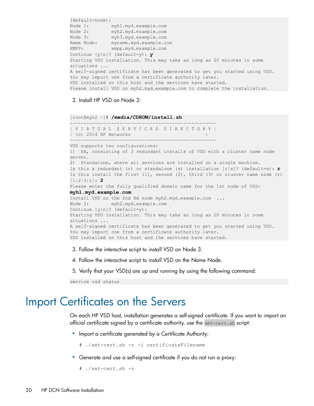 HP Distributed Cloud Networking manual Import Certificates on the Servers, Xmpp 