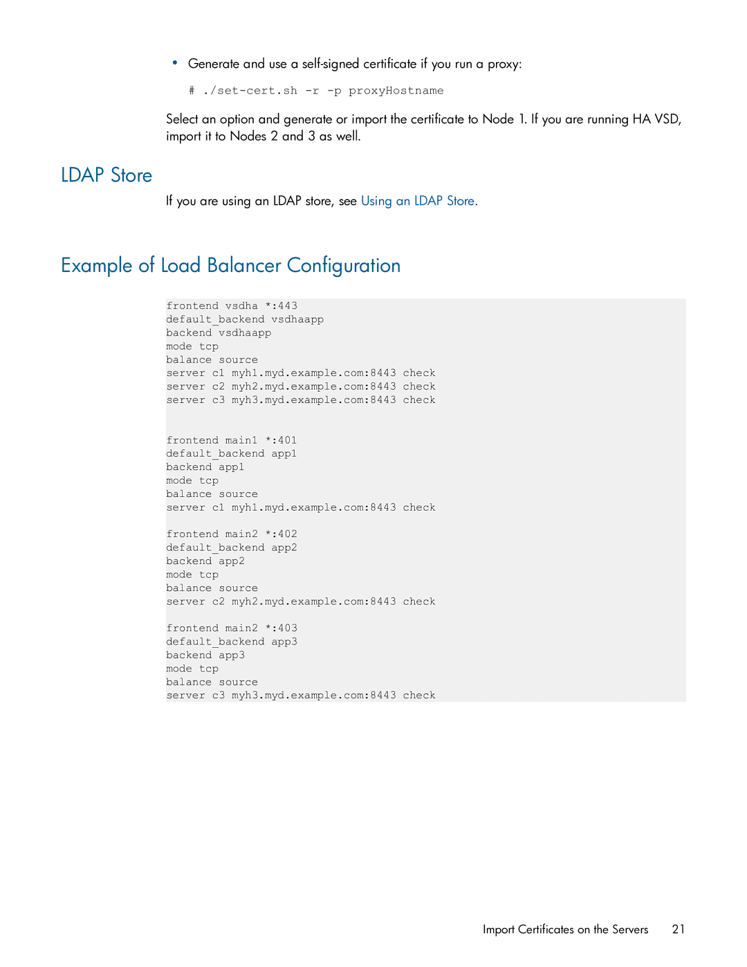 HP Distributed Cloud Networking manual Ldap Store, Example of Load Balancer Configuration 