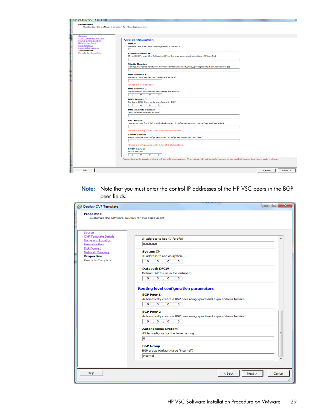 HP Distributed Cloud Networking manual HP VSC Software Installation Procedure on VMware 