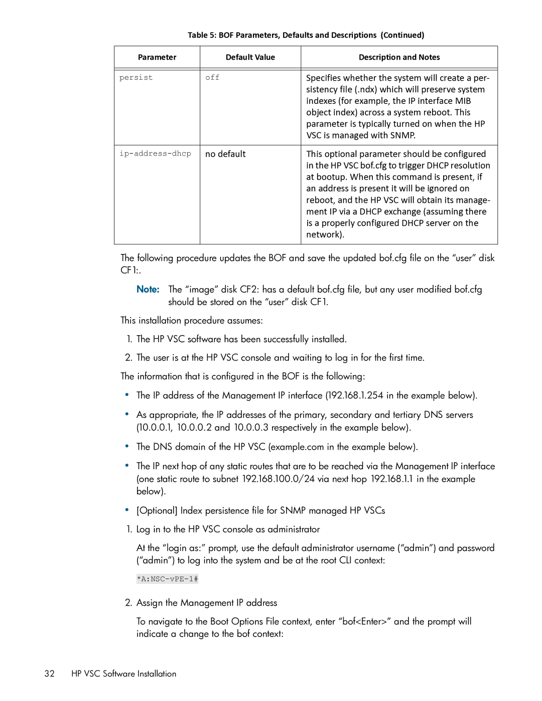 HP Distributed Cloud Networking manual Sistency file .ndx which will preserve system 