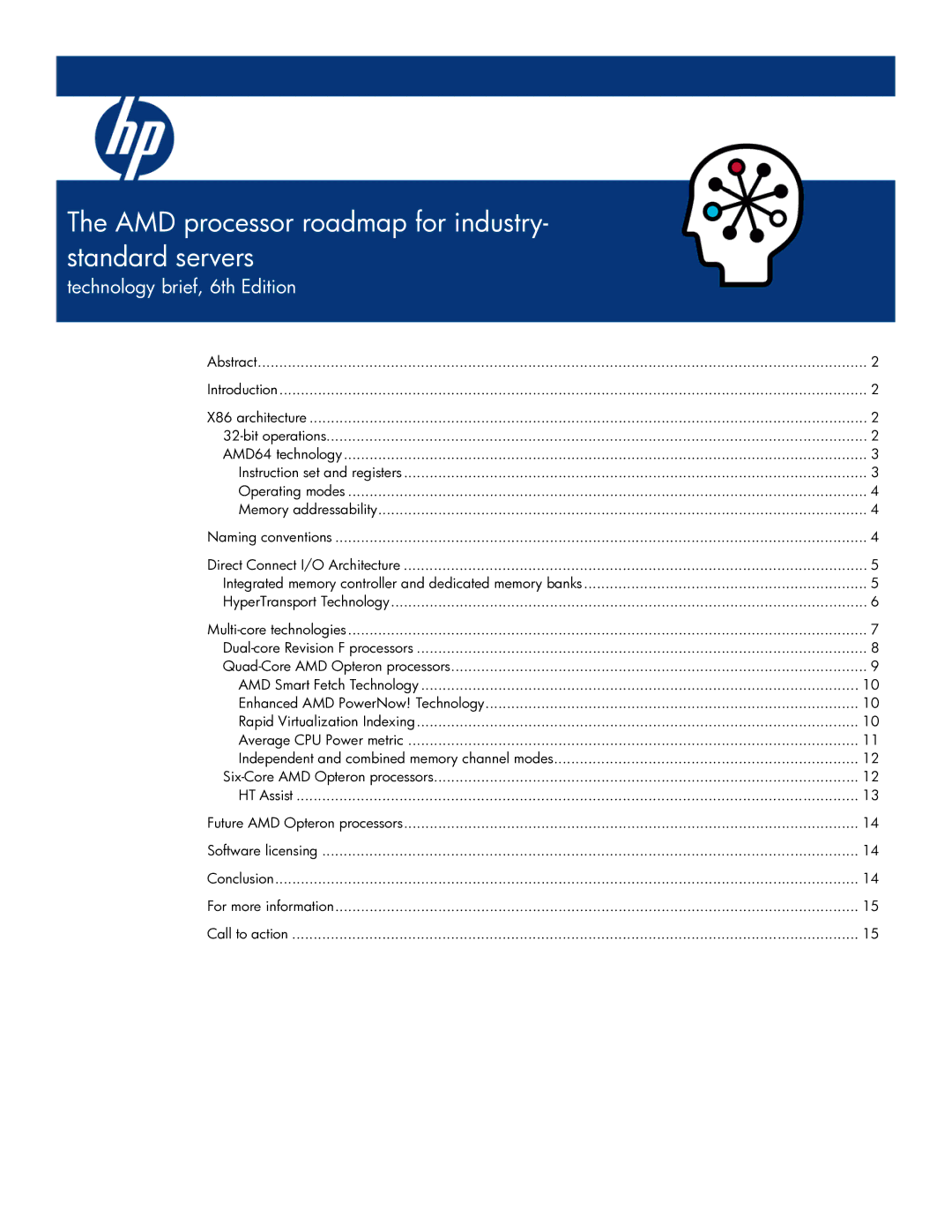 HP DL585 - - G2 manual AMD processor roadmap for industry Standard servers 