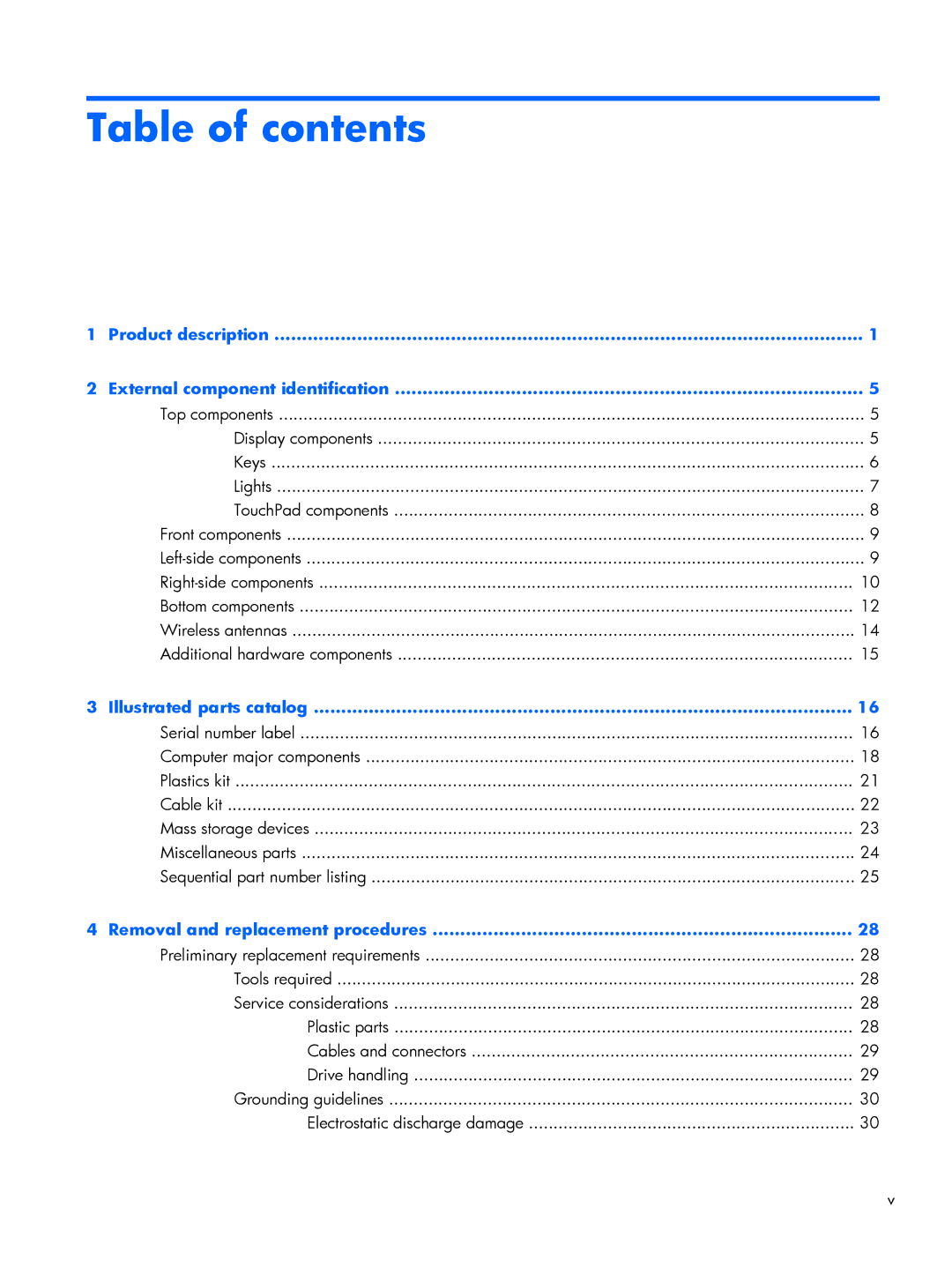 HP DM3 manual Table of contents 