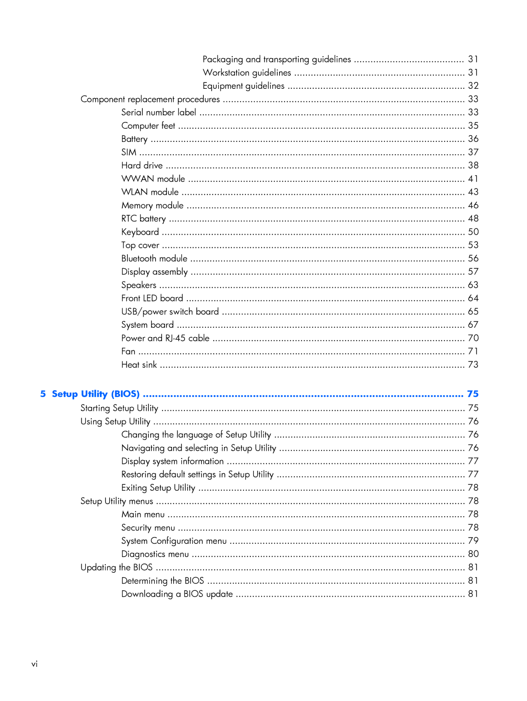 HP DM3 manual Setup Utility Bios 