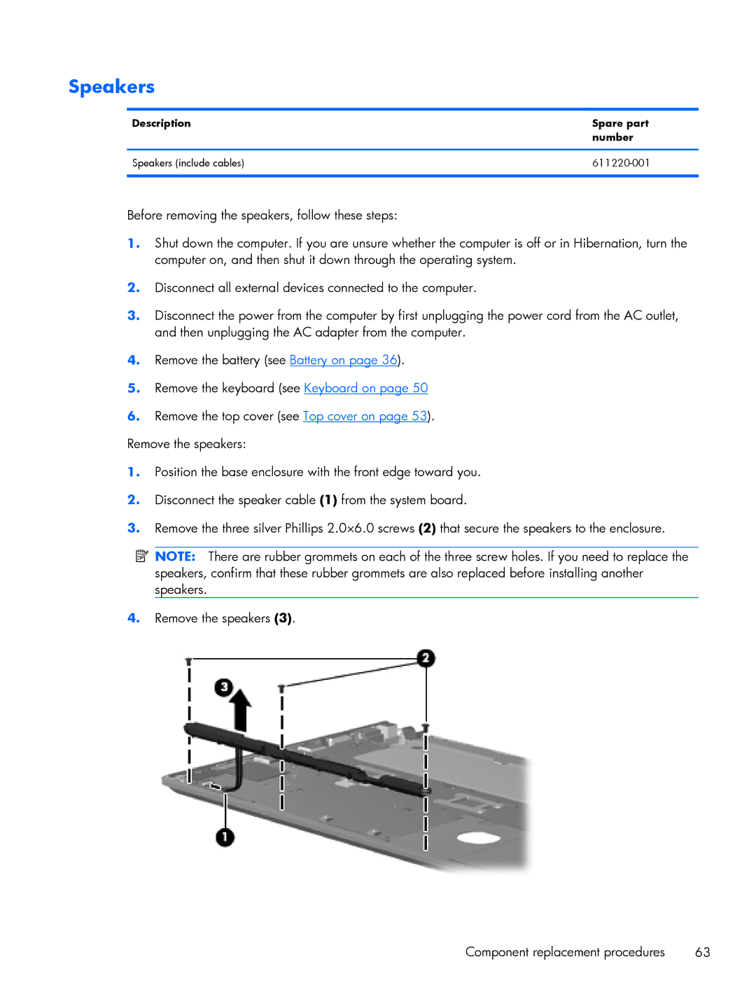 HP DM3 manual Speakers 