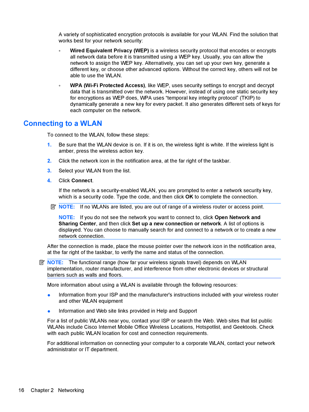 HP dm4-1162us, dm4-1160us manual Connecting to a Wlan 