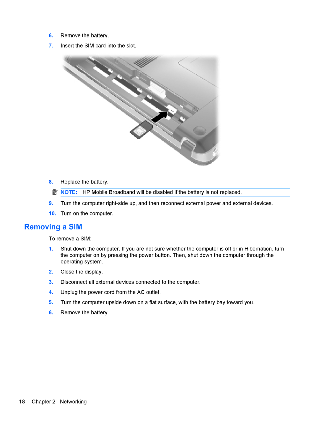 HP dm4-1162us, dm4-1160us manual Removing a SIM 