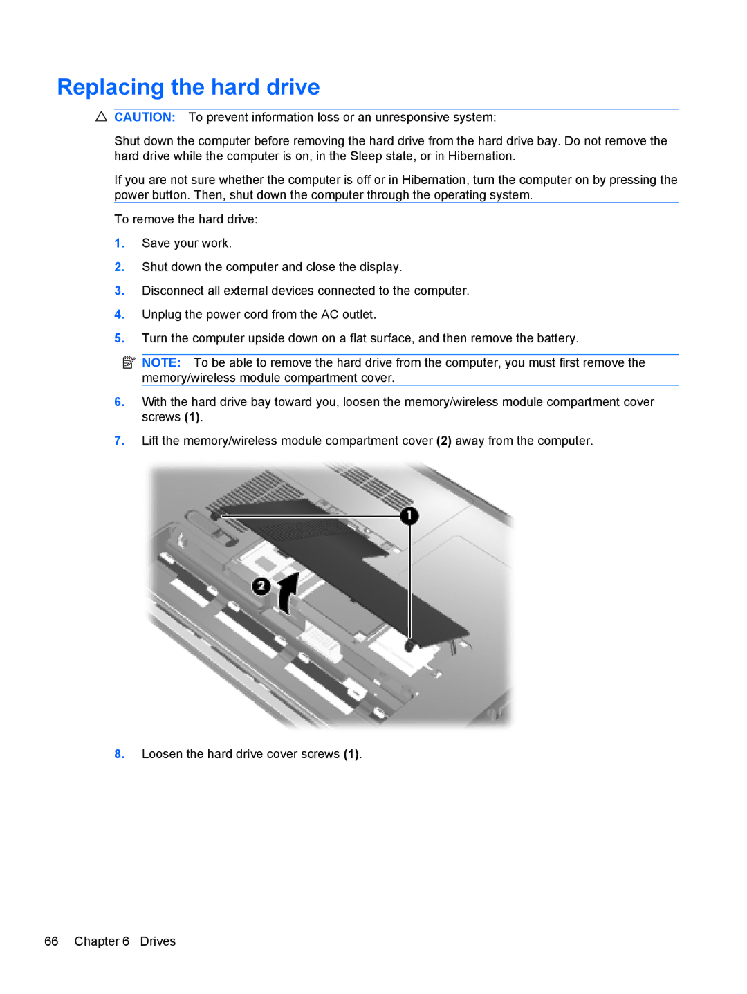 HP dm4-1162us, dm4-1160us manual Replacing the hard drive 